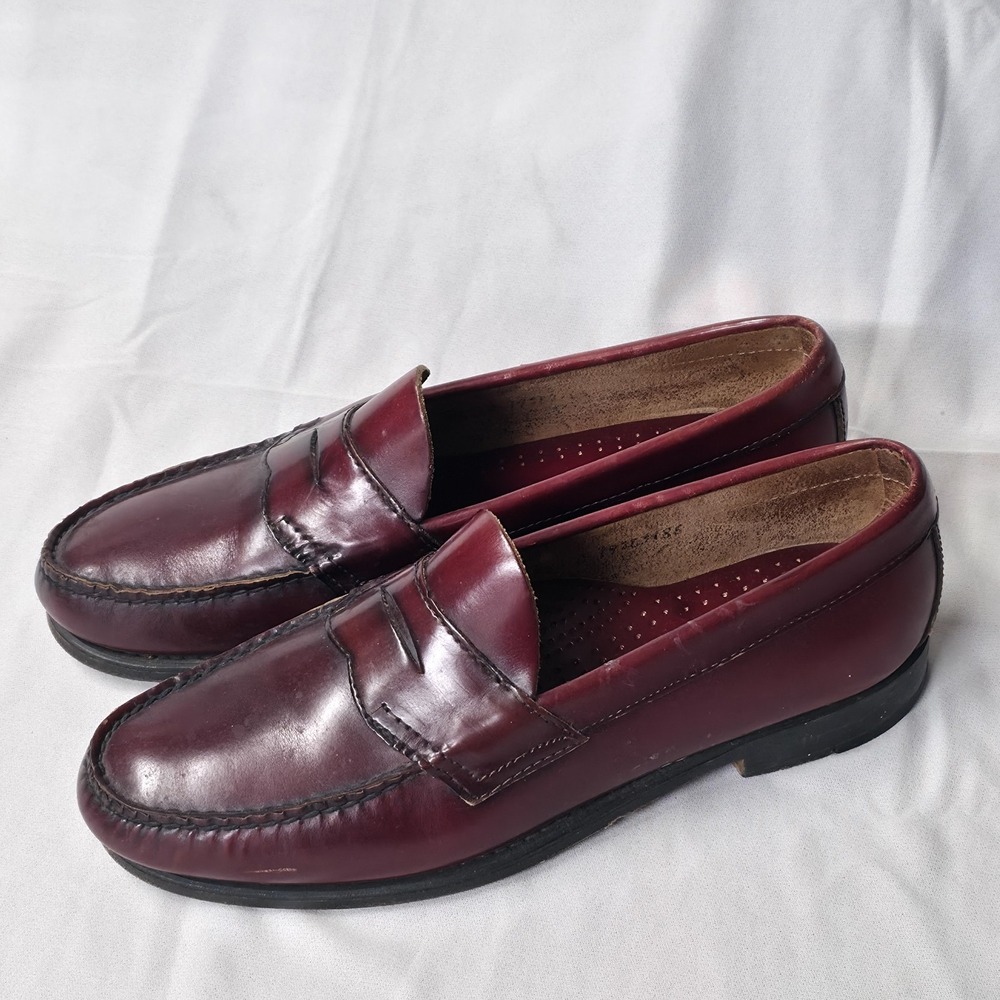 G.H. Bass & Co. Weejuns Men's Burgundy Leather Penny Loafers Slip-On Size 9